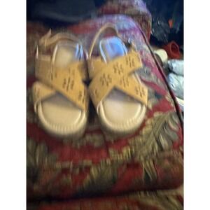 Old Navy Girl's Faux-Suede Platform Sandals JL3  Tan Brown Size US:2